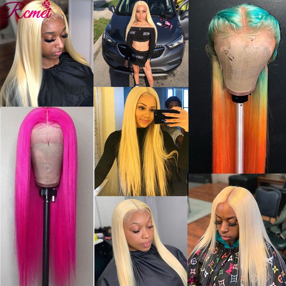 38'' 613 Blonde HD Lace Front Human Hair Wigs Brazilian Straight 613 Transparent Lace Frontal Wig Perruque Cheveux Humain 150% - Mike Armstrong