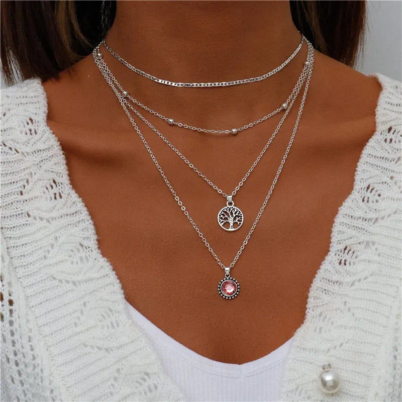 ENCHANTING MULTI-PENDANT LAYERED NECKLACE