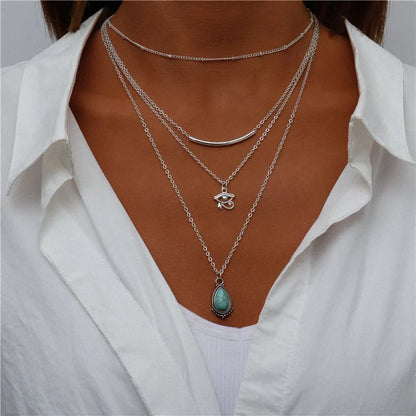ENCHANTING MULTI-PENDANT LAYERED NECKLACE