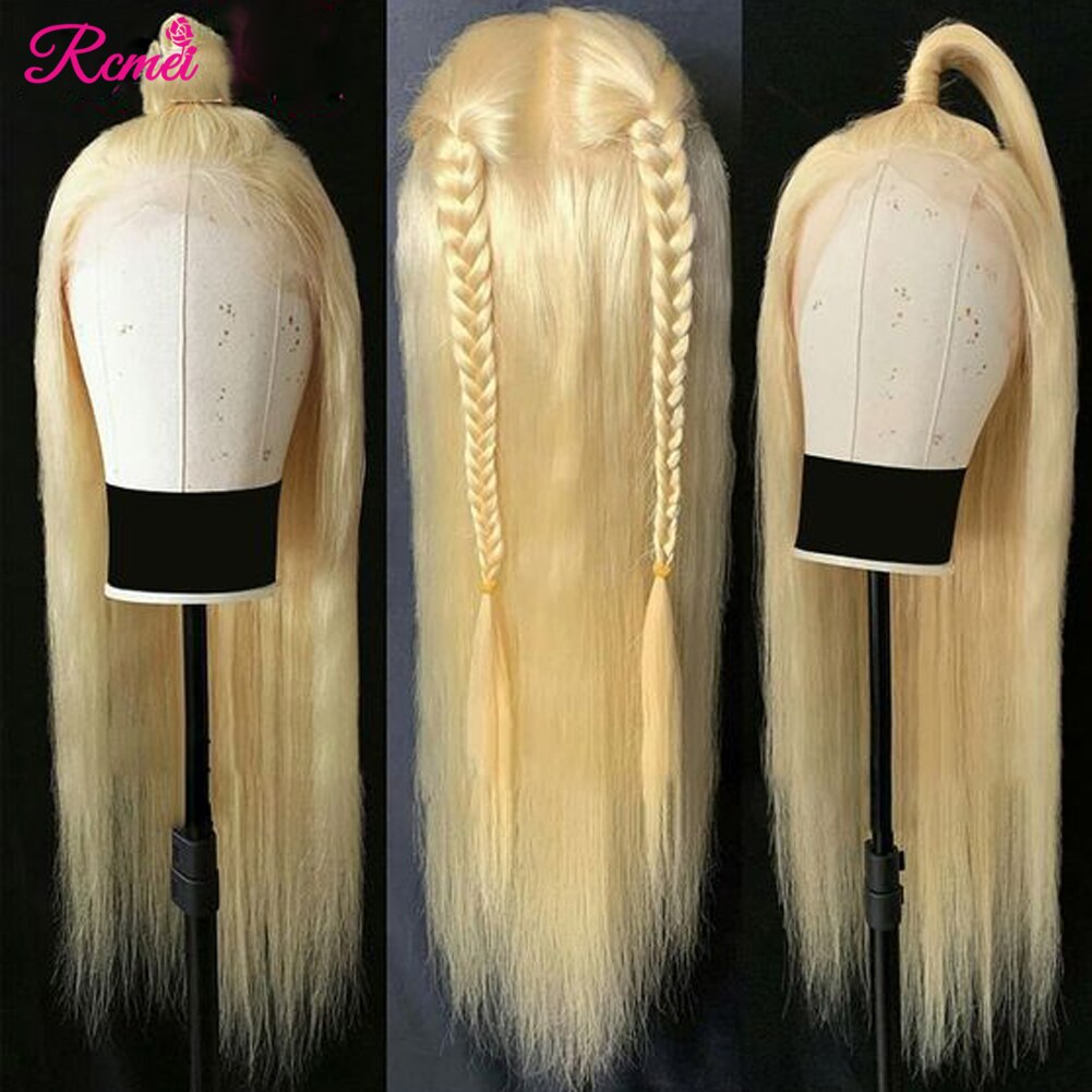 38'' 613 Blonde HD Lace Front Human Hair Wigs Brazilian Straight 613 Transparent Lace Frontal Wig Perruque Cheveux Humain 150% - Mike Armstrong
