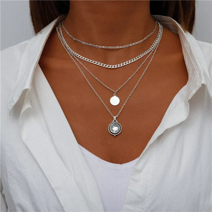 ENCHANTING MULTI-PENDANT LAYERED NECKLACE