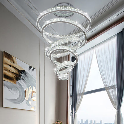 2022 Luxury Pendant Lamp LED Crystal Chandelier Lighting Fixtures Stair Light Polished Stainless For Lobby 110V / 220V Winfordo - Mike Armstrong