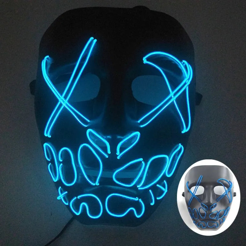 Wireless Halloween Neon Led Purge Mask