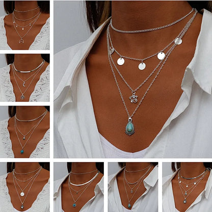 ENCHANTING MULTI-PENDANT LAYERED NECKLACE