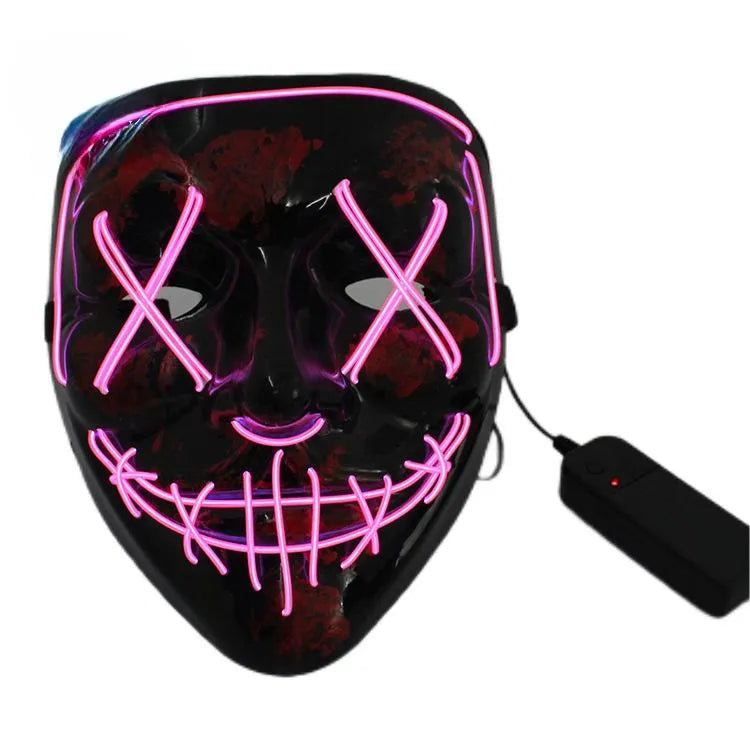 LED Neon Scary Halloween Mask: Illuminate the Night of Horror