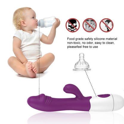 Dildo Rabbit Vibrator Erotic Vibrators For Women 30 Frequency Dual Vibrating G-spot Masturbator Sex Toys Anal Vagina Massage