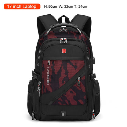 2022 Waterproof 17 Inch Laptop Backpack Men USB Charging Travel Backpack Women Oxford Rucksack Male Vintage School Bag Mochila - Mike Armstrong