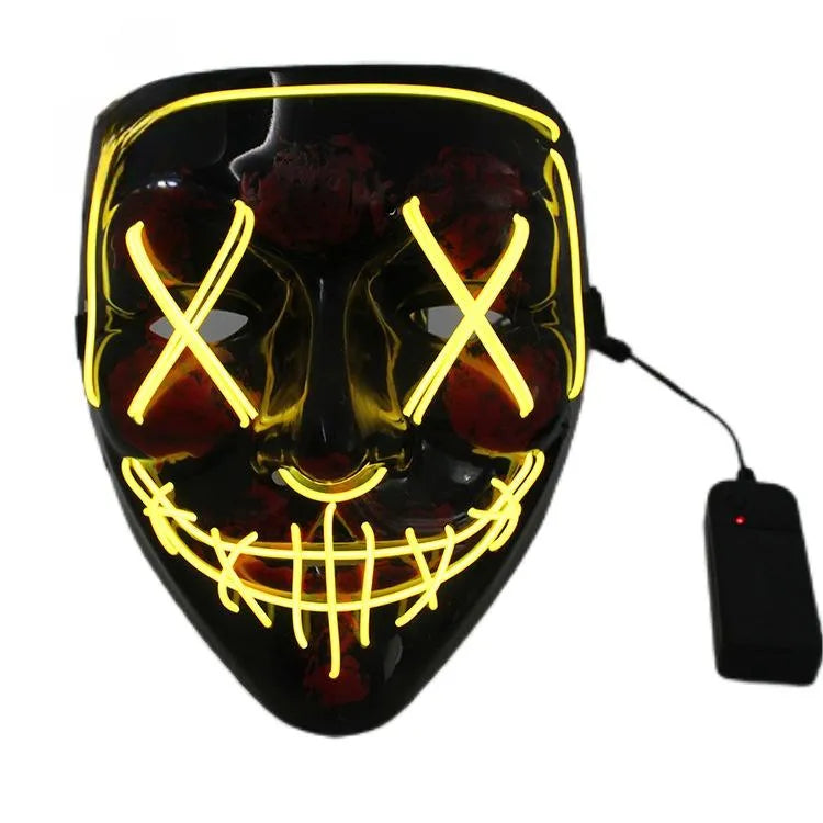 LED Neon Scary Halloween Mask: Illuminate the Night of Horror