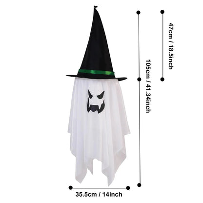 Halloween Decorations Flying Witch Hats Ghost Hanging LED Lights Bar Halloween Party Supplies Dress Up Glowing Wizard Ghost Lamp
