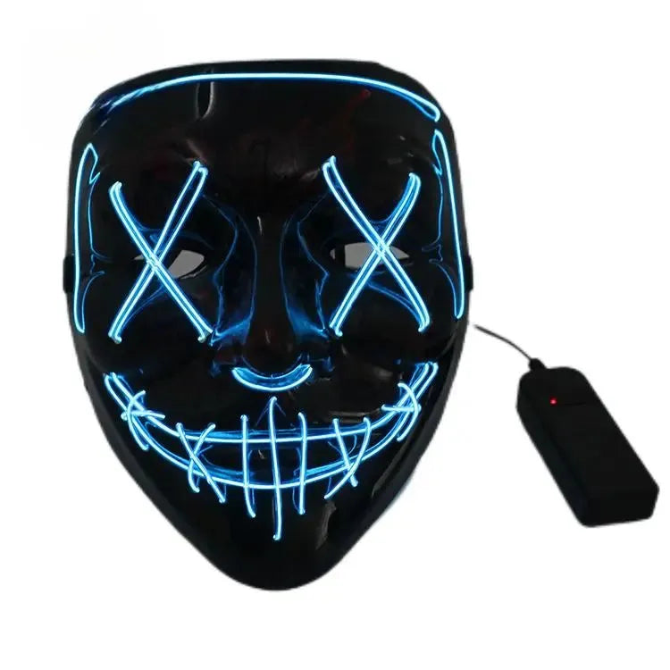 LED Neon Scary Halloween Mask: Illuminate the Night of Horror