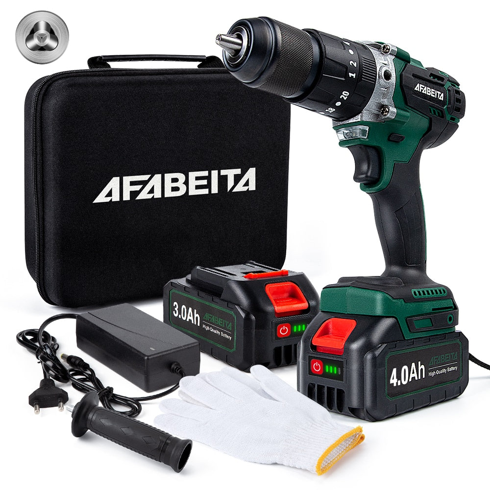 3 in 1 Brushless Motor Impact Drill 21V Cordless Screwdriver Power Tools With 3.0AH Lithium Battery