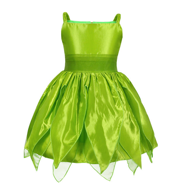 Popxstar Tinker Bell princesa Halloween Cosplay niñas bebé fiesta verde flor hadas Tinker Bell vestido Elf traje mariposa alas conjunto